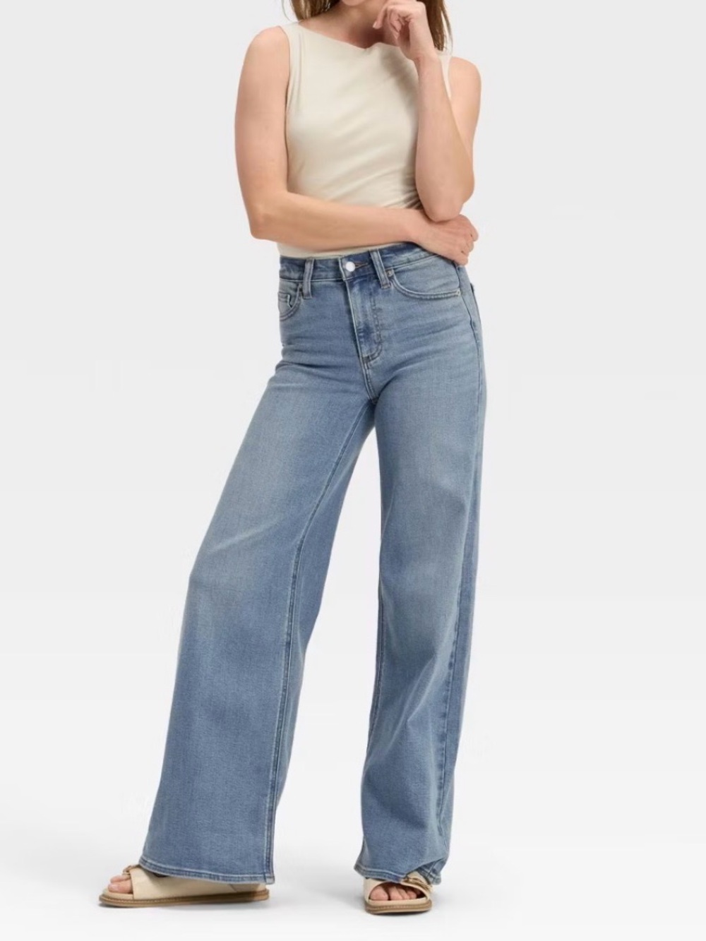 Universal Light Blue High-Rise Wide Leg Jeans